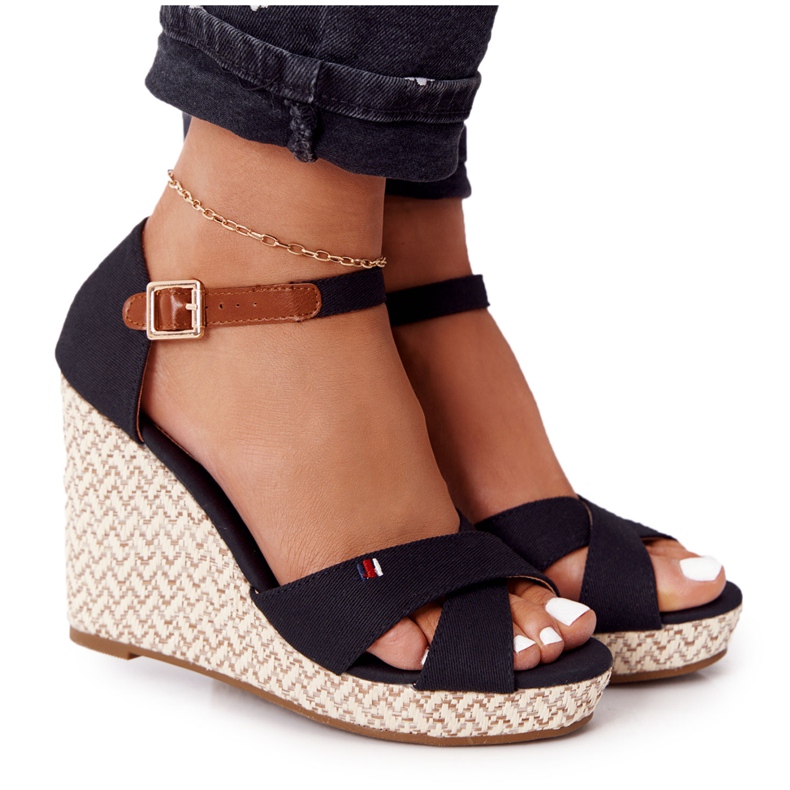 PG1 Black Lobos Wedge Sandals With Braids beige