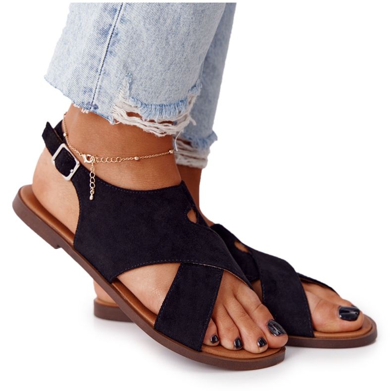 Suede sandals Sergio Leone SK060 Black