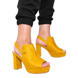 Mustard sandals on the Lordly post yellow