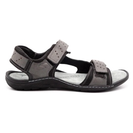 Olivier Men's leather sandals 295K gray grey