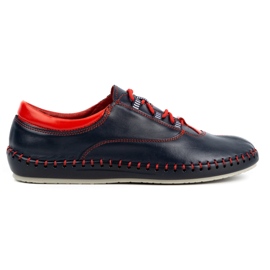 Olivier Casual men's shoes 312K navy blue grain