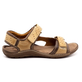 Olivier Brown men's leather sandals 295K