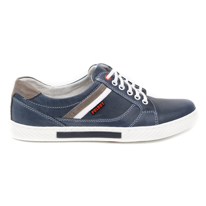 Polbut Men's shoes J47 navy blue with gray multicolored