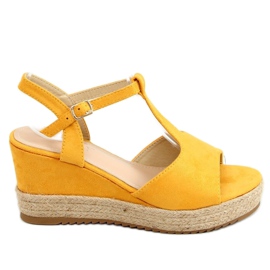Espadrilles on wedges honey WX-08 Yellow