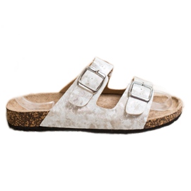 Evento Casual Slippers With Buckle beige Evento Casual Slippers With Buckle beige