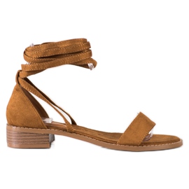 Goodin Tied Sandals With Suede brown Goodin Tied Sandals With Suede brown