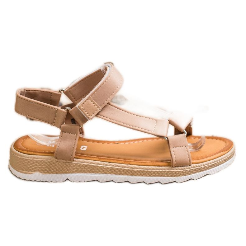 SHELOVET Fashionable Sandals With Velcro beige