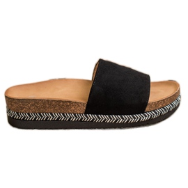 SHELOVET Suede Slippers On The Platform black