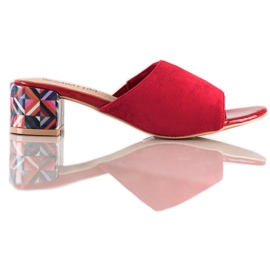 Sabatina Patterned Heel Slippers red Sabatina Patterned Heel Slippers red