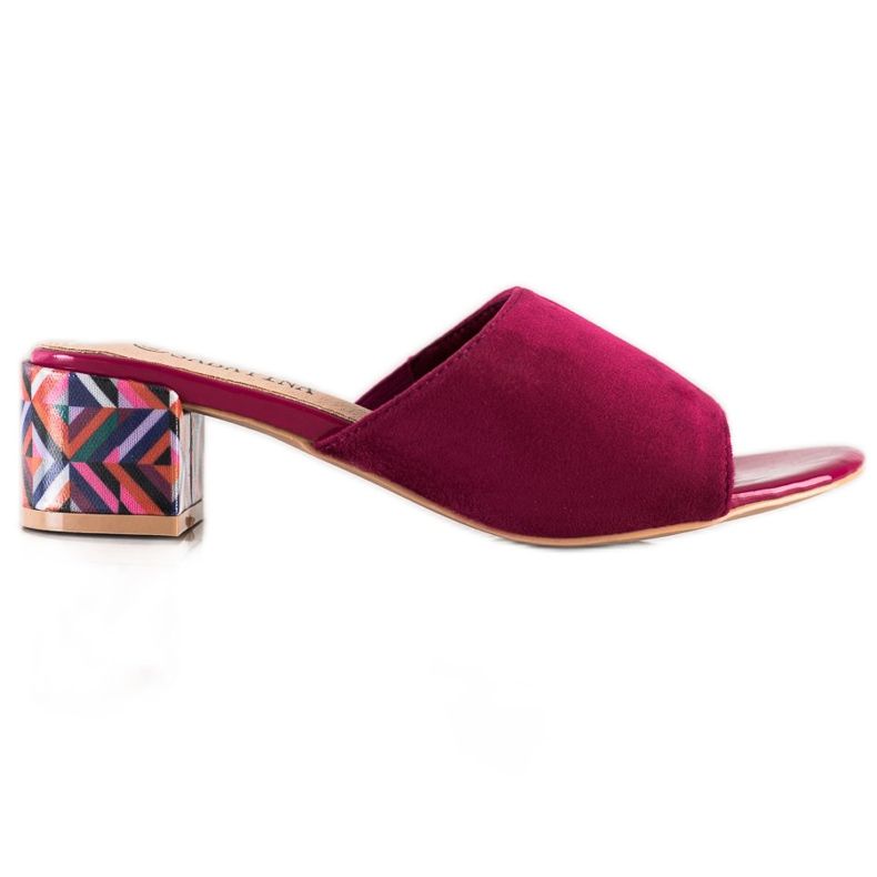 Sabatina Patterned Heel Slippers pink