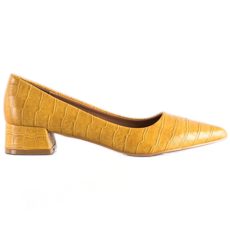 Sweet Shoes Classic Pumps On Low Heels yellow