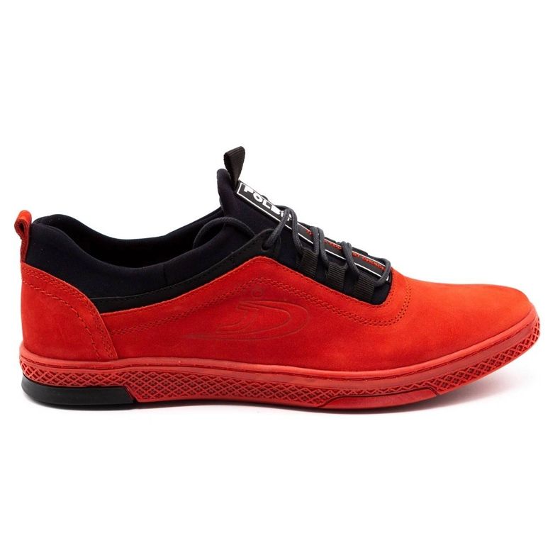 Polbut Men's leather casual shoes K24 red nubuck