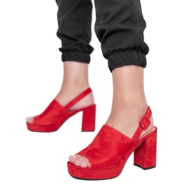 Chikie's red sandals on the post Chikie's red sandals on the post