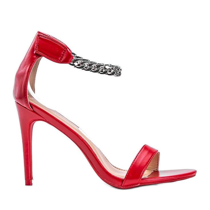 Red sandals on a heel from Trenndy
