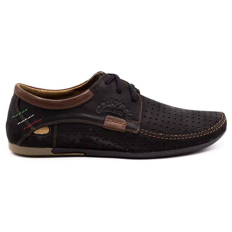 Olivier Men's openwork leather shoes 563 black brown
