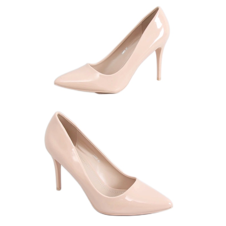 Pumps on a stiletto heel lacquered beige 3963 Nude