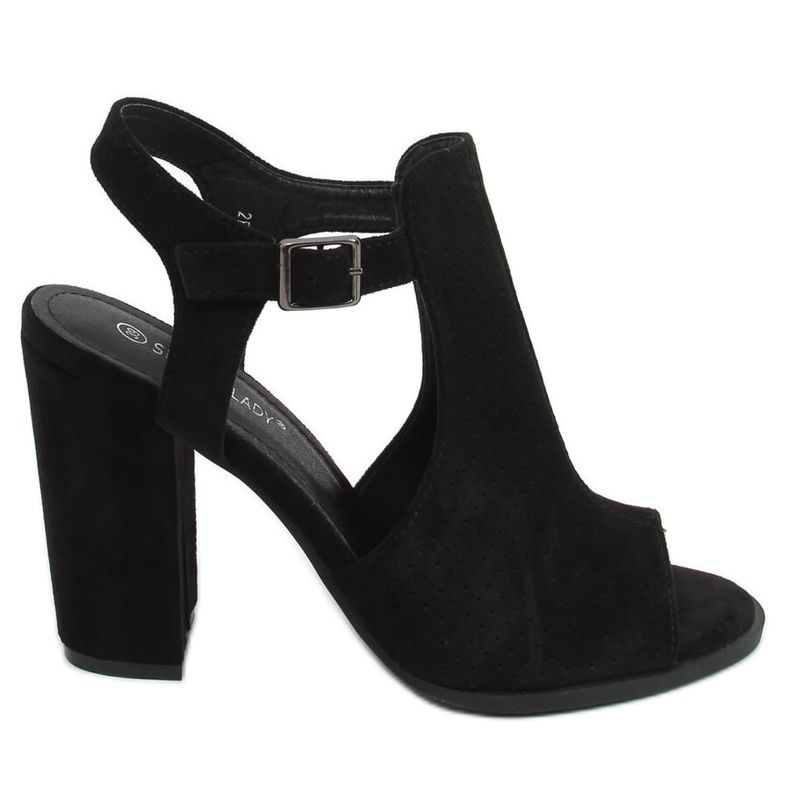 Black high-heeled sandals 2B7L6897-3 Black