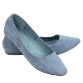 Blue CC212P Blue smooth suede ballerinas