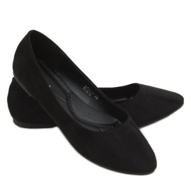 Black CC212P Black smooth suede ballerinas