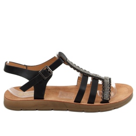Black women's sandals L-375 Black Black women's sandals L-375 Black