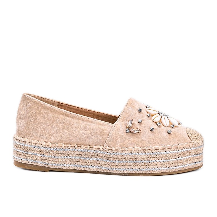 Beige espadrilles on a thick Mrs Nicki sole