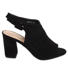 Sandals with wide heels black 2D6L221-89 Black