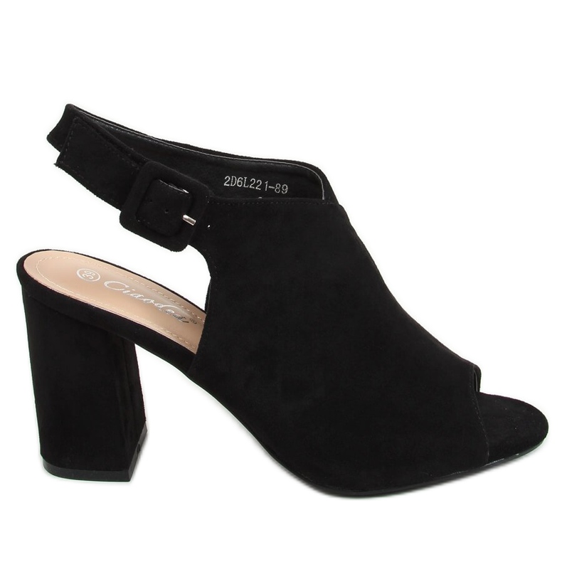 Sandals with wide heels black 2D6L221-89 Black