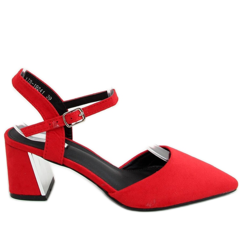 Pumps with open heel red 1JB-19241 Red