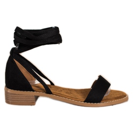 Goodin Tied Sandals With Suede black