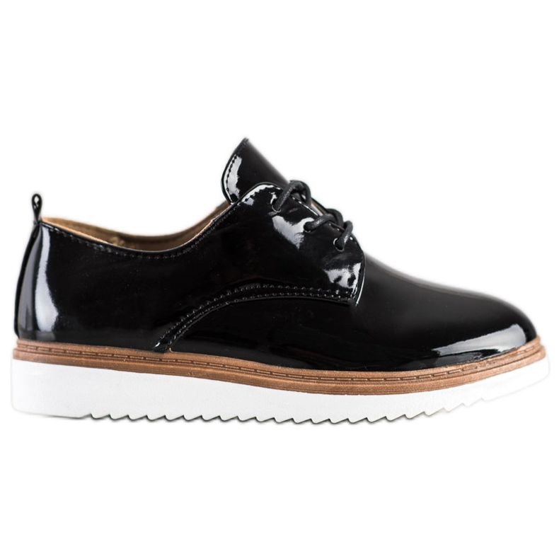 SHELOVET Black lacquered shoes