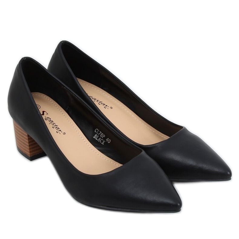 Pumps with wide heels black CL76P Black