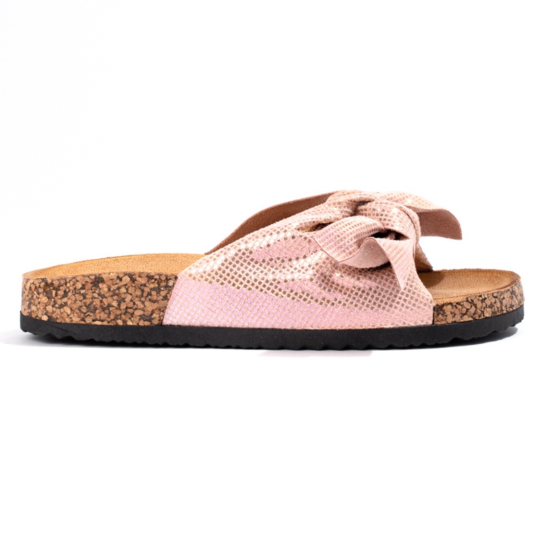 Comer Comfortable flip-flops with a bow pink