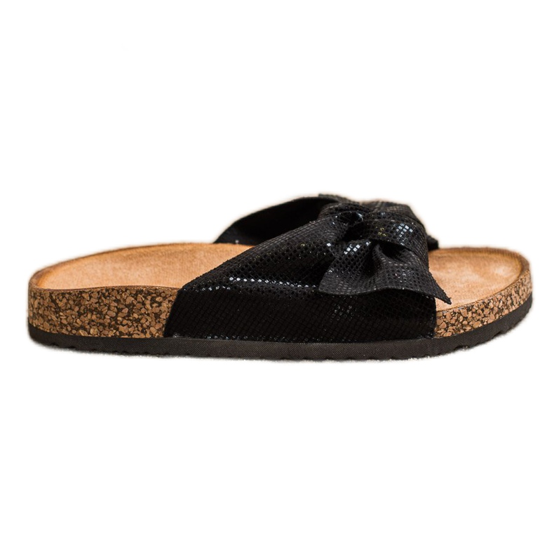 Comer Comfortable flip-flops with a bow black