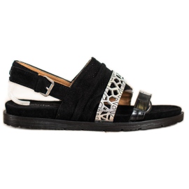 Evento Fashionable Sandals With Buckle black