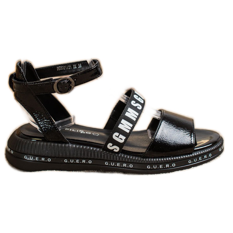 Filippo Black Fashion Sandals