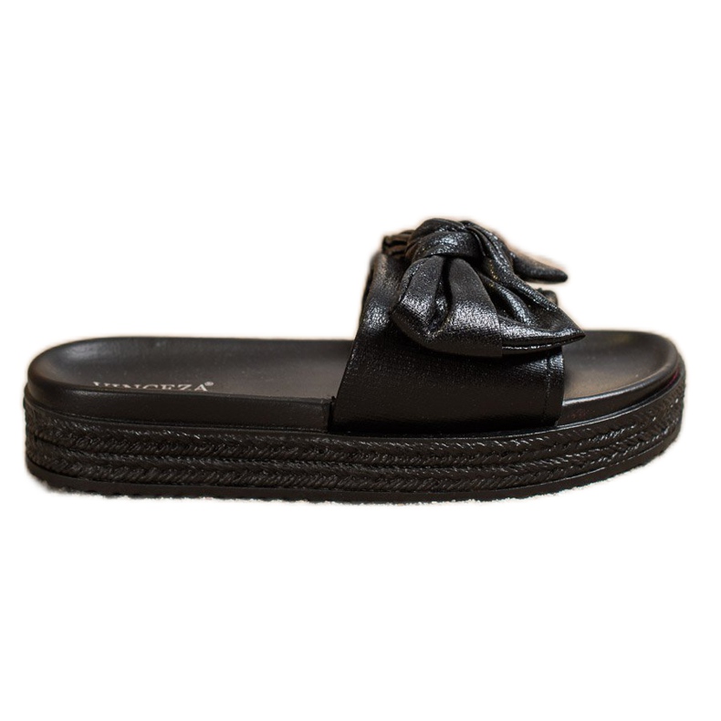 Fashionable black VINCEZA slippers