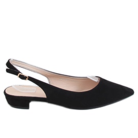 Black MM-801 Black open heel ballerinas
