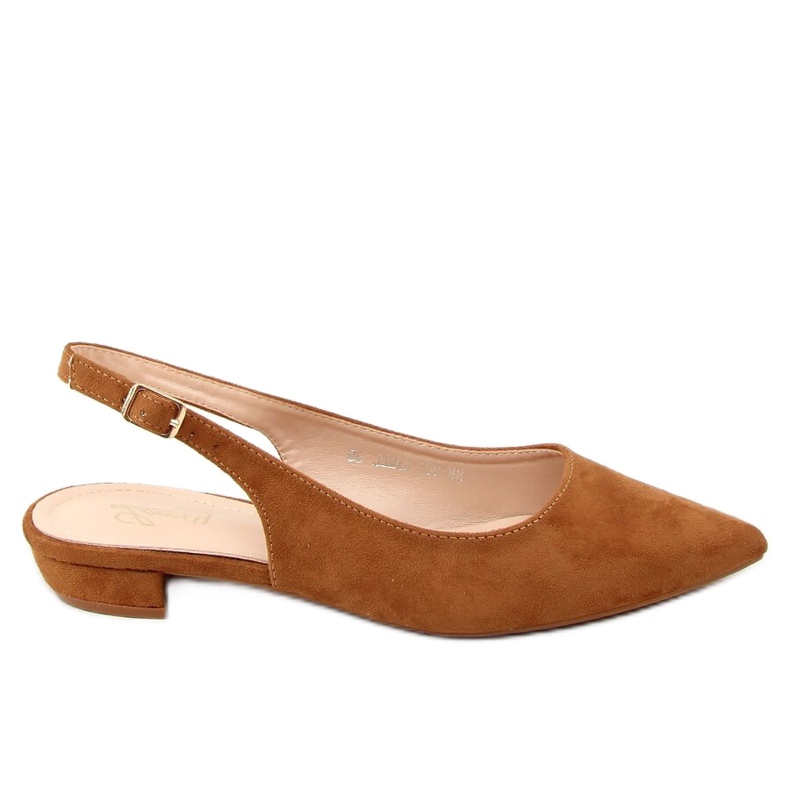 Ballerinas with an open heel camel MM-801 Camel brown