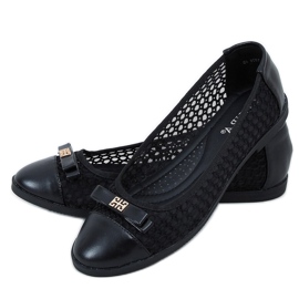 Black openwork ballerinas 1378 Black