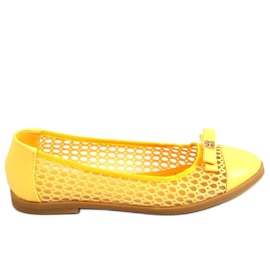Yellow openwork ballerinas 1378 Yellow