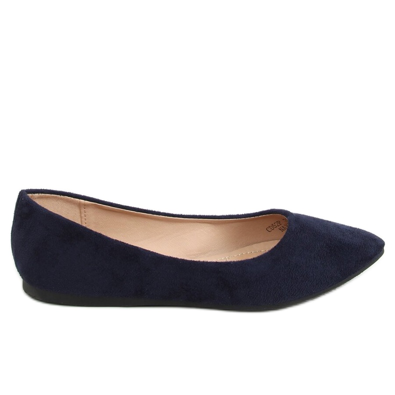 Ballerinas with almond toes navy blue CD52P Navy