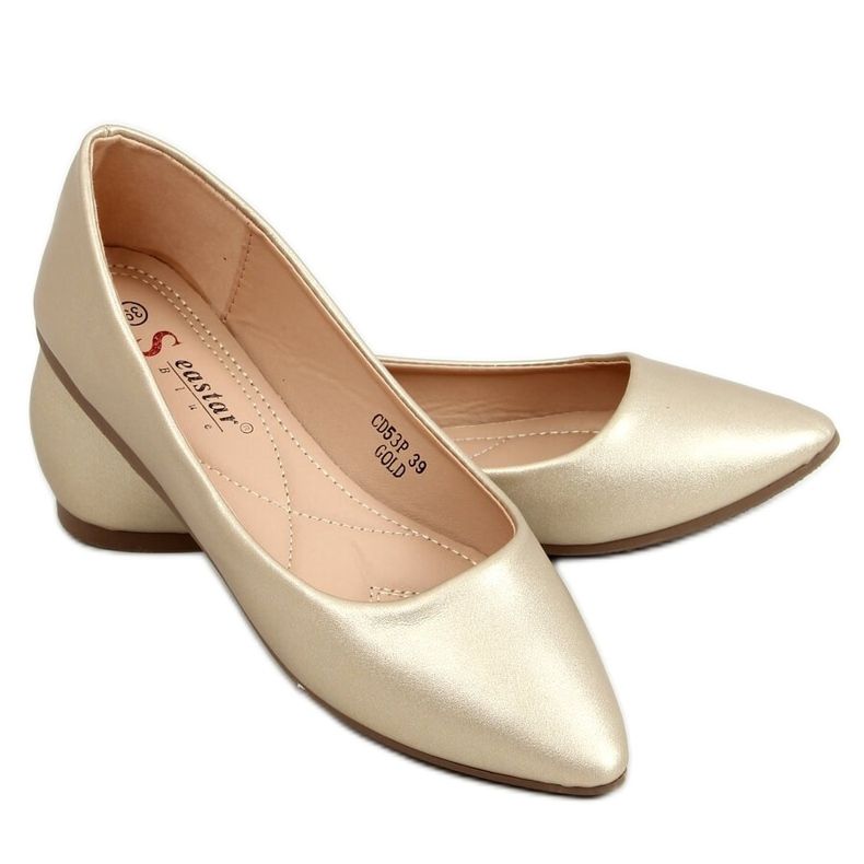 Ballerinas with almond toes gold CD53P Gold golden