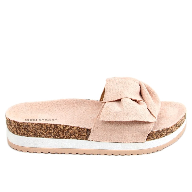 Pink 8228 Pink high-soled slippers