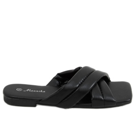 Black Square sole slippers S060191 Black