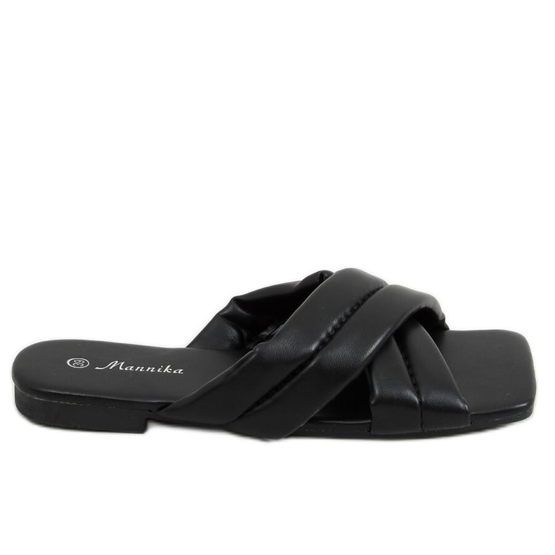 Black Square sole slippers S060191 Black