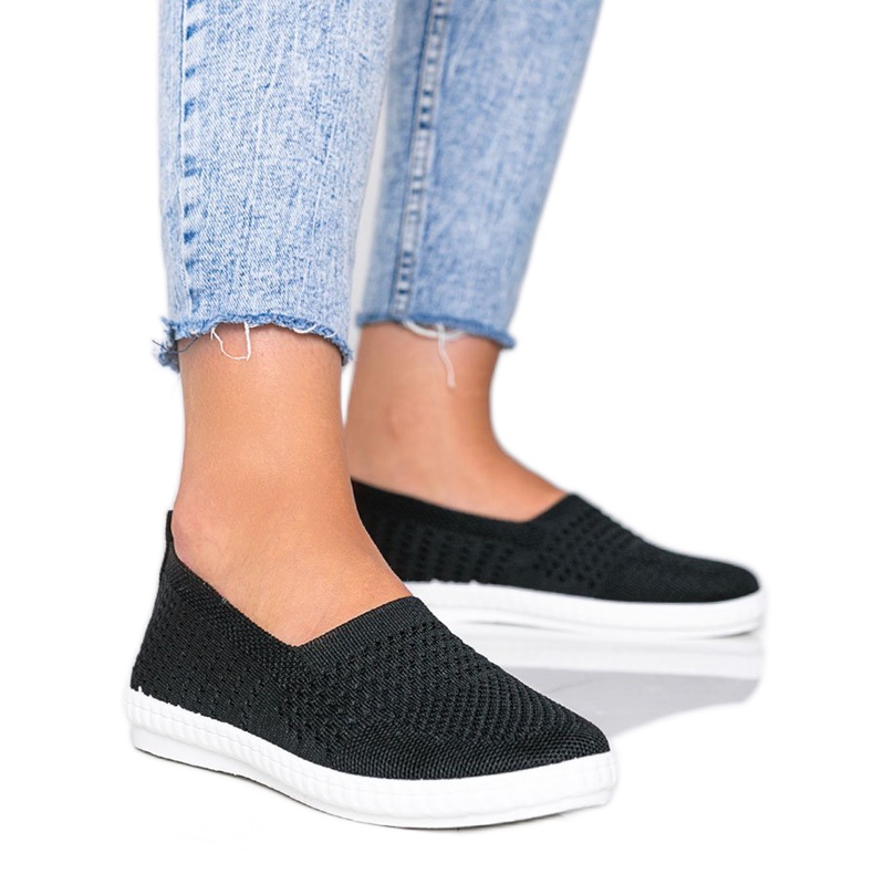 Black Slip On openwork Funk sneakers