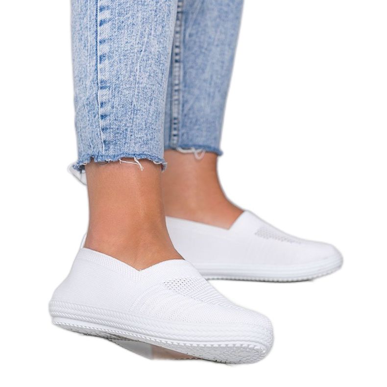 Deep white openwork Slip On sneakers