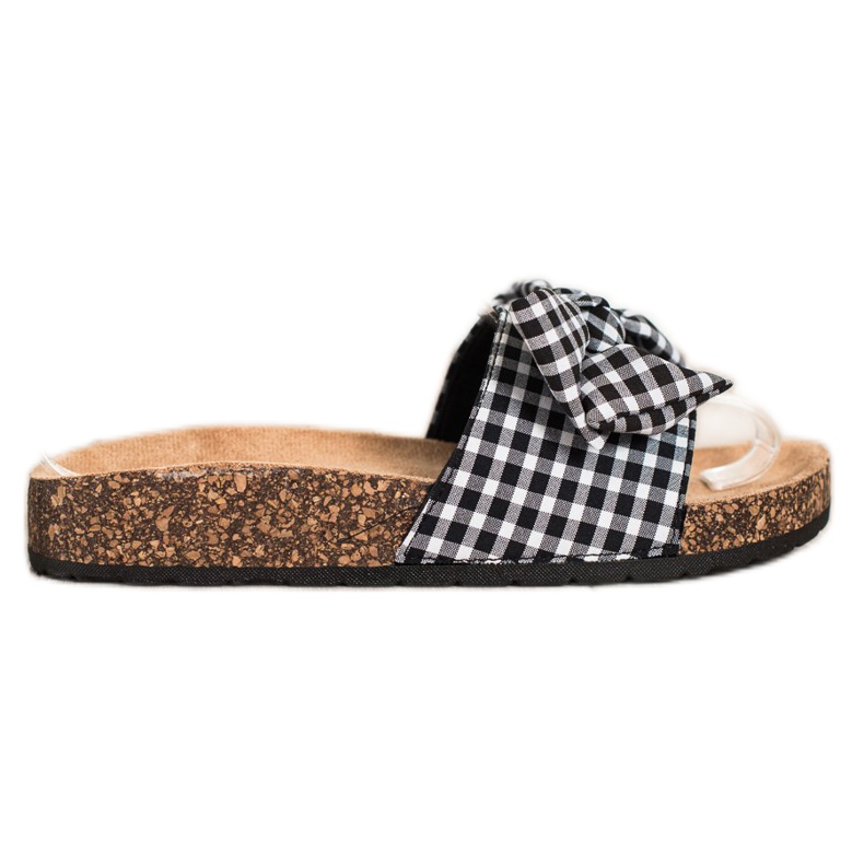 SHELOVET Fashionable Checked Slippers white black SHELOVET Fashionable Checked Slippers white black
