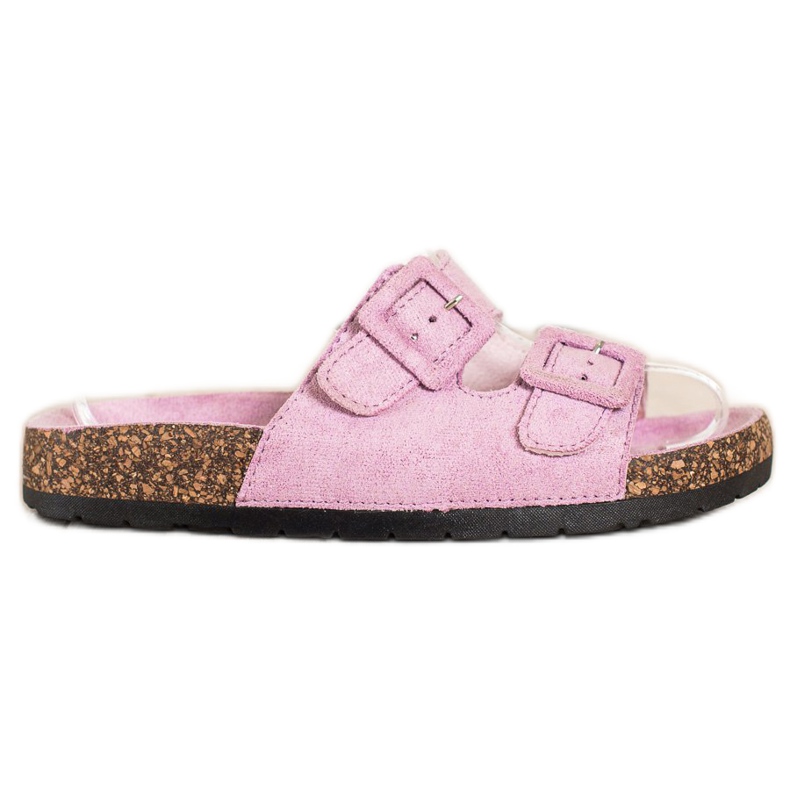 SHELOVET Comfortable Slippers With Buckles violet pink