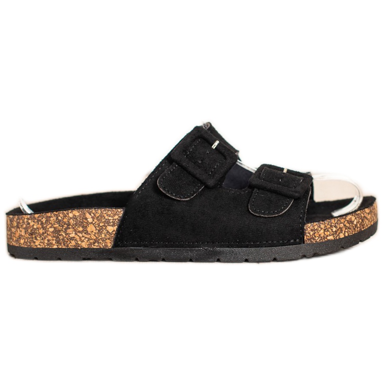 SHELOVET Comfortable Slippers With Buckles black